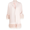 Fely Campo Feather-detail Silk Jacket In Pink