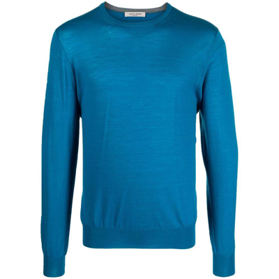 Fileria Round-neck Virgin-wool Jumper In Blue