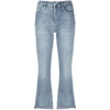 Frame Le Crop Mini Boot Step Fray Jeans In Blue