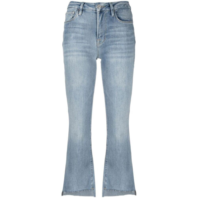 Frame Le Crop Mini Boot Step Fray Jeans In Blue