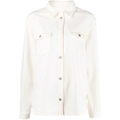 Frame Long-sleeved Buttoned Shirt In White