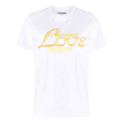 Ganni T-shirt-xs Nd  Female In White