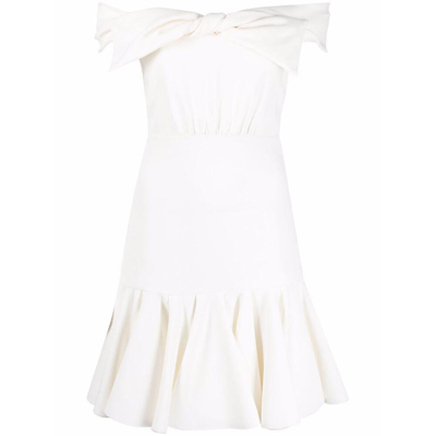 Giambattista Valli Off-shoulder Bow-detail Dress In White