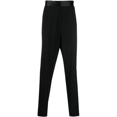 Giorgio Armani Wool Tailored Trousers In Black