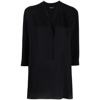 Giorgio Armani V-neck Straight Hem Blouse In Blue