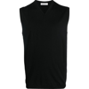 Goes Botanical V-neck Merino Wool Vest In Black