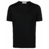 Goes Botanical Merino Wool Crew-neck T-shirt In Black