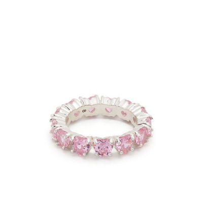 Hatton Labs Crystal-embellished Polished-finish Ring In Silver/pink