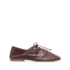 Hereu Elegant Lambskin Moccasin Slip-ons For Women In Brown