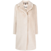 Herno Mid-length Faux-fur Coat In Neutrals
