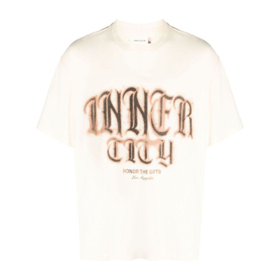Honor The Gift Mens Bone Inner City Logo-print Regular-fit Cotton-jersey T-shirt In White