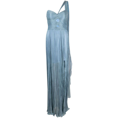 Iris Serban Vera Strapless Gown In Blue