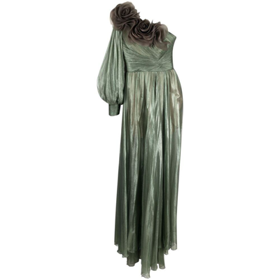 Iris Serban Hellen One-sleeve Maxi Dress In Green