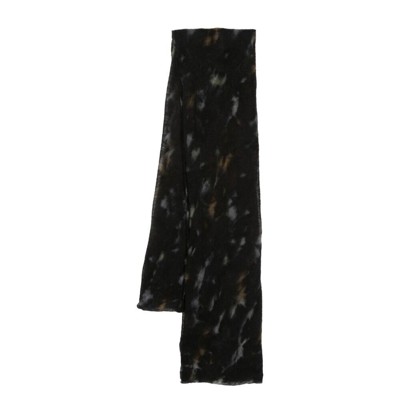 Isabel Marant Tie-dye Pattern Cashmere Scarf In Black