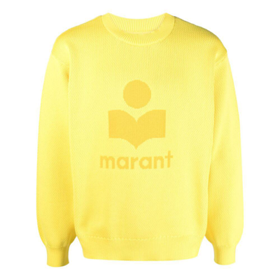 Isabel Marant Logo Intarsia Knitted Crewneck Jumper In Yellow