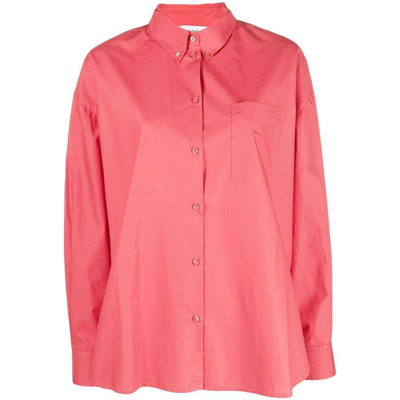 Ivy & Oak Button-down Organic Cotton Shirt In Red