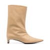 Jil Sander 5mm Pointed-toe Kitten-heel Boots In Brown