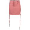 Julfer Woman Denim Skirt Pastel Pink Size 6 Cotton In Pink