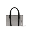 Kara Silver & Black Midi Bow Bag In Black/silver