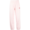 Kenzo Logo-embroidered Cotton Track Pants In Pink
