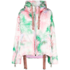 Khrisjoy Bandana Velour Puffer Jacket In Pink