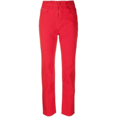 Kiton High-waisted Straight Legs In Red