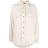 Kiton Woman Beige Virgin Wool Shirt With Boucle Effect In Neutrals