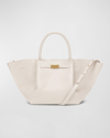 Demellier Midi New York Buckle Leather Tote Bag
