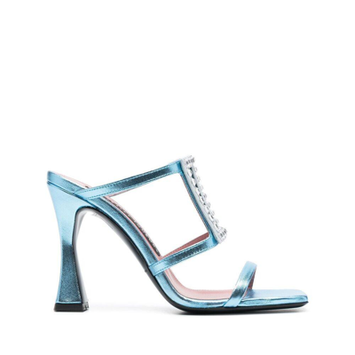 Les Petits Joueurs Hoya 110mm Crystal-embellished Sandals In Blue