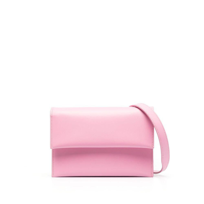 Low Classic Foldover Top Leather Bag In Pink
