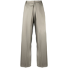 Low Classic Inverted-pleat Detail Trousers In Neutrals