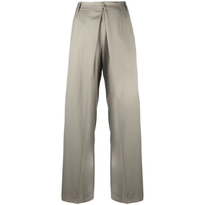 Low Classic Inverted-pleat Detail Trousers In Neutrals