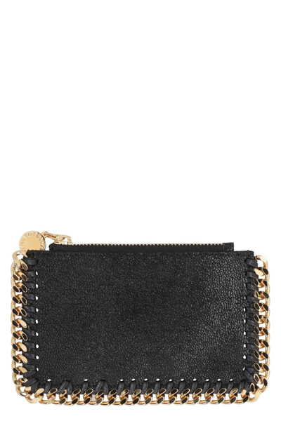 Stella Mccartney Falabella Card Holder With Zip In Black