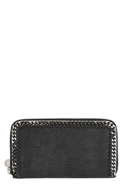 Stella Mccartney Falabella Ziparound Wallet In Black