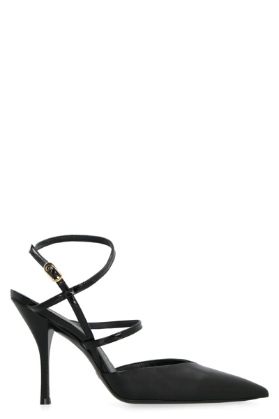 Stuart Weitzman 100mm Strapeze Patent Leather Pumps In Black