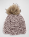 Fabulous Furs Knitted Faux Fur Beanie In Pink