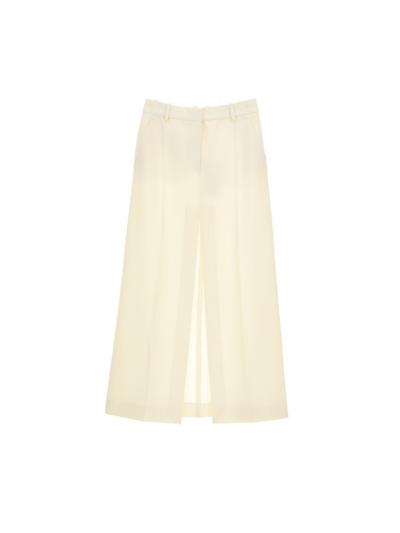 Stella Mccartney Straight-fit Maxi Skirt With Front Slit In Yellow