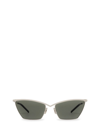 Saint Laurent Eyewear Cat In Silver