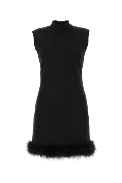Msgm High Neck Sleeveless Mini Dress In Black