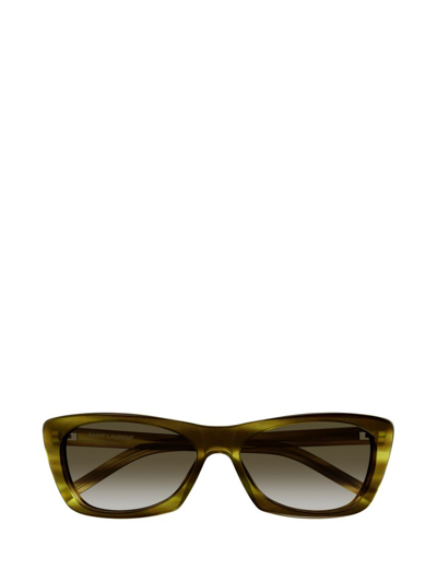 Saint Laurent Eyewear Rectangle Frame Sunglasses In Multi