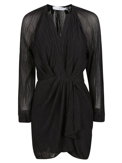 Iro Alvina V-neck Mini Dress In Black