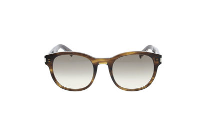 Saint Laurent Eyewear Round Frame Sunlgasses In Brown