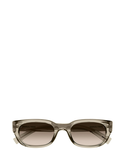 Saint Laurent Eyewear Rectangle Frame Sunglasses In Beige