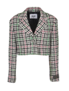 MSGM MSGM HOUNDSTOOTH PATTERNED CROPPED BUTTONED JACKET