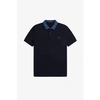 FRED PERRY FRED PERRY GRAPHIC COLLAR POLO SHIRT NAVY/MIDNIGHT BLUE