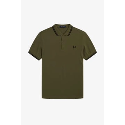 Fred Perry Twin Tipped Polo Shirt In Green