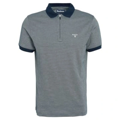 Barbour Kelleth Zip Polo Navy Oxford In Blue