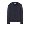 Stone Island Navy 64220 Hooded Zip Through Sweatshirt In Blue