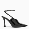 Givenchy Brushed Leather Slingbacks With 10cm Ankle Strap In Black