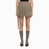 Ami Alexandre Mattiussi Mini Kilt Skirt In Wool Gabardine. In Beige